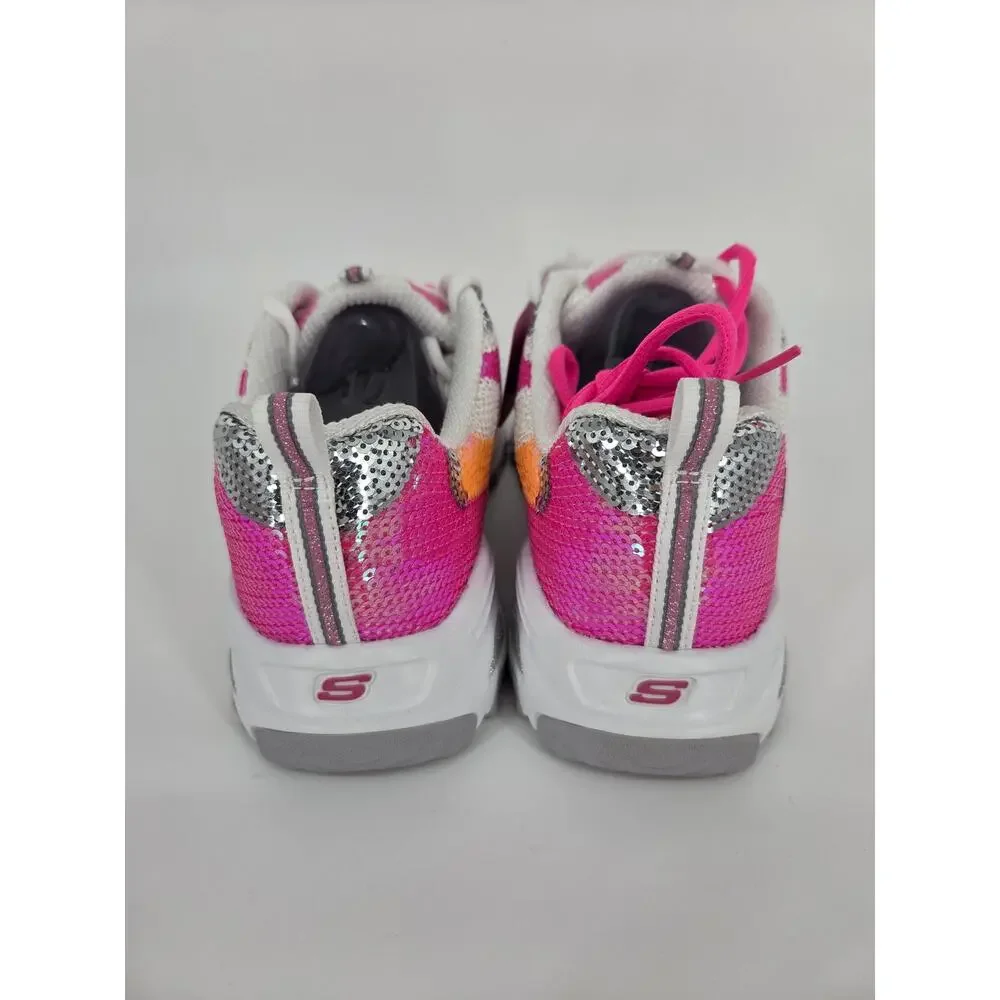 Sketchers D'Lites Made to Shine Pink Sequin Holo Sneaker 90s Vibe NEW Women's 10 - Picture 8 of 13